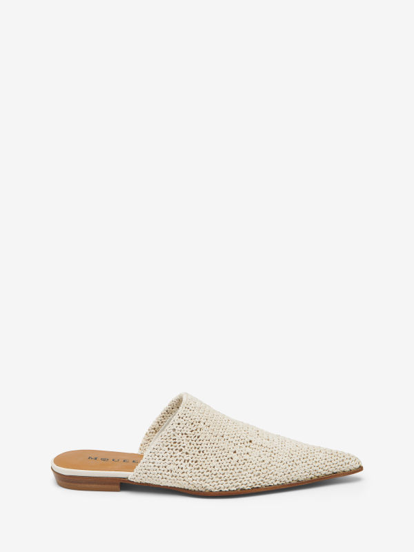 ALEXANDER MCQUEEN - Birdee Leather Knit Mule - Item 810076WHAB9921